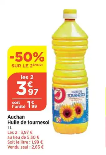 Bi1 Auchan Huile de tournesol offre