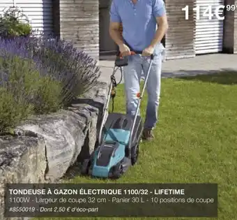 Costco TONDEUSE À GAZON ÉLECTRIQUE 1100/32 - LIFETIME offre