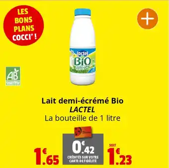 Coccinelle Supermarché Lait demi-écrémé Bio LACTEL offre