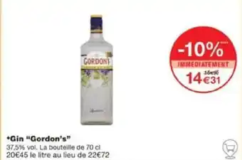 Monoprix *Gin "Gordon's" offre