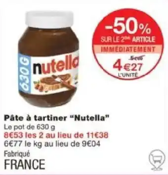 Monoprix Pâte à tartiner "Nutella" offre