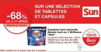 Capsules lave-vaisselle Absolu tout-en-1 Brillance "Sun"