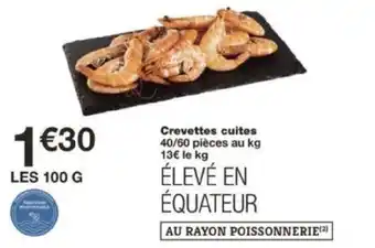 Monoprix Crevettes cuites 40/60 pièces offre