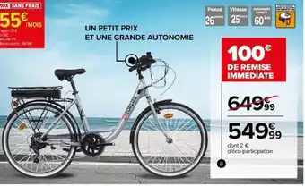 Carrefour Velo de ville avec assistance electrique offre