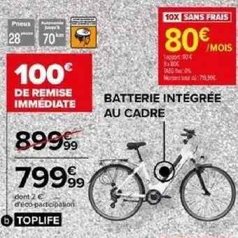 Carrefour Velo de ville avec assistance electrique offre