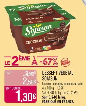 Match SOJASUN DESSERT VÉGÉTAL offre