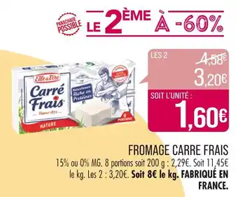 Match Elle & Vire FROMAGE CARRE FRAIS offre