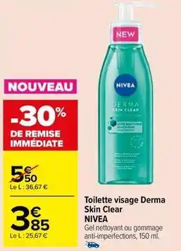 Carrefour Market Nivea - toilette visage derma skin clear offre