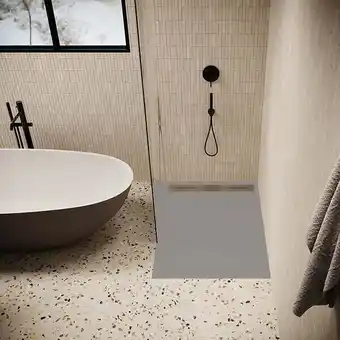 Bricorama Receveur de douche 90 x 120 cm extra plat LUCIA en SoliCast surface ardoisée gris offre