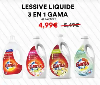 Hmarket LESSIVE LIQUIDE 3 EN 1 GAMA offre