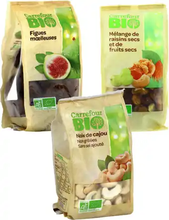 Carrefour CARREFOUR BIO SUR TOUS LES FRUITS SECS offre