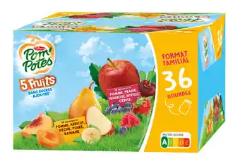 Carrefour POM'POTES Desserts fruitiers sans sucres ajoutés Format Familial offre