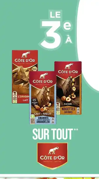 Casino Supermarchés CÔTE D'OR LE 3e À 0€ SUR TOUT CÔTE D'OR offre