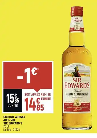 Petit Casino SIR EDWARD’S SCOTCH WHISKY 40% VOL offre