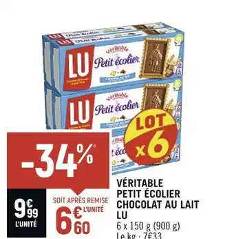 Spar LU VÉRITABLE PETIT ÉCOLIER CHOCOLAT AU LAIT offre