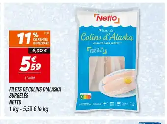 Netto NETTO FILETS DE COLINS D'ALASKA SURGELÉS offre