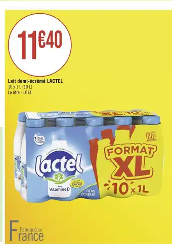 Géant Casino LACTEL Lait demi-écrémé offre