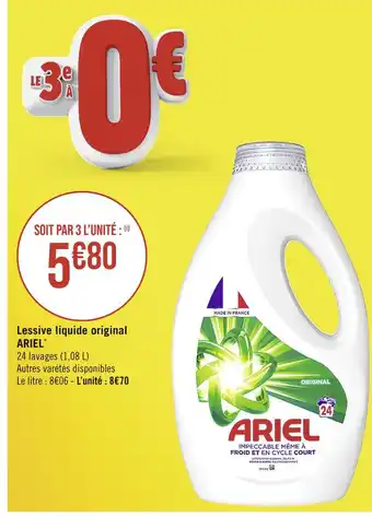 Casino Supermarchés ARIEL Lessive liquide original offre