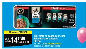 Cora x Carrefour SHEBA Mini filets en sauce pour chat Sélection aux poissons offre