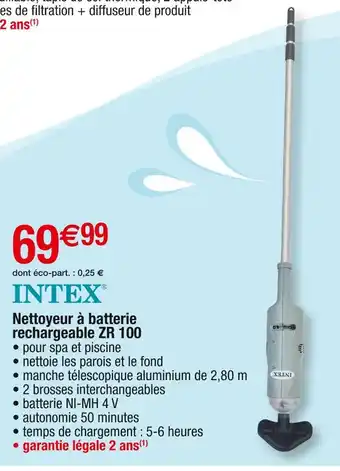 Cora INTEX Nettoyeur à batterie rechargeable ZR 100 offre