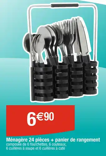 Cora x Carrefour Ménagère 24 pièces + panier de rangement offre