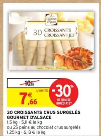 Intermarché 30 CROISSANTS CRUS SURGELÉS GOURMET D'ALSACE offre