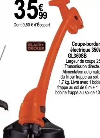 Tridôme Coupe-bordure électrique 350W GL360SB offre