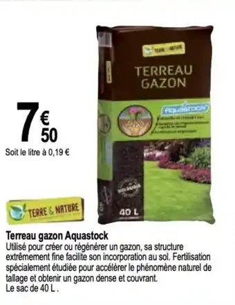 Tridôme Terreau gazon Aquastock offre