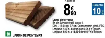 Tridôme Lame de terrasse offre
