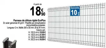 Tridôme Panneau de clôture rigide EcoPlus offre