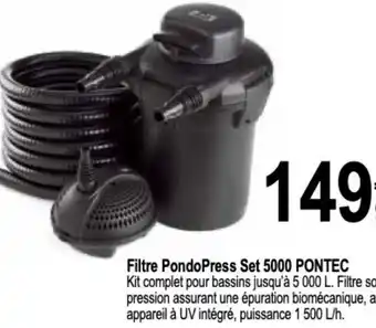 Tridôme Filtre PondoPress Set 5000 PONTEC offre