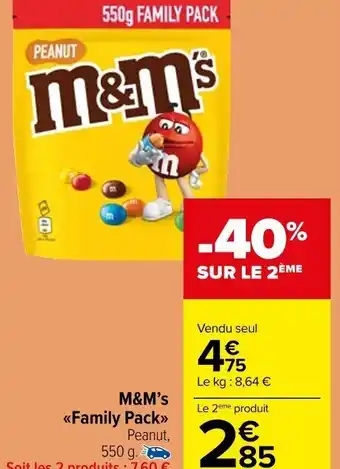 Carrefour Market M&M's <<Family Pack>> Peanut, 550 g. offre