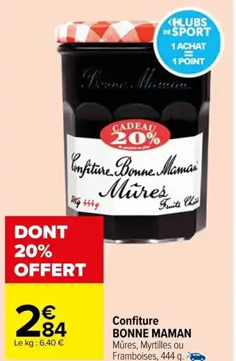 Carrefour Market Confiture BONNE MAMAN offre