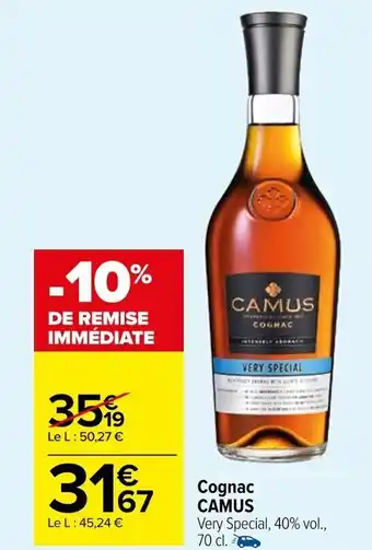 Carrefour Market Cognac CAMUS Very Special, 40% vol., 70 cl. - offre