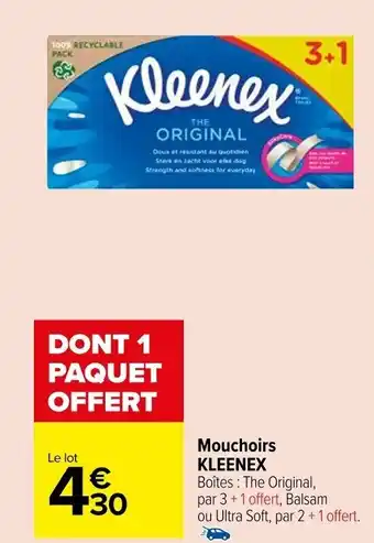 Carrefour Market Mouchoirs KLEENEX offre