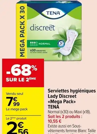 Carrefour Market Serviettes hygiéniques Lady Discreet <<Mega Pack>> TENA offre