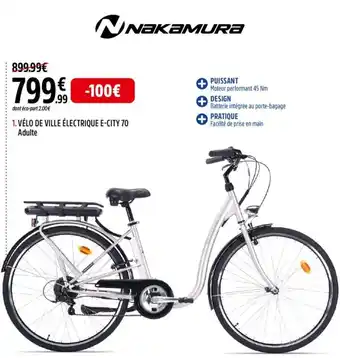 Go Sport VÉLO DE VILLE ÉLECTRIQUE E-CITY 70 Adulte offre