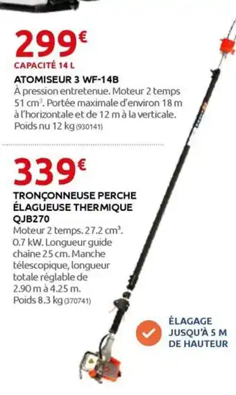 Rural Master TRONÇONNEUSE PERCHE ÉLAGUEUSE THERMIQUE QJB270 offre