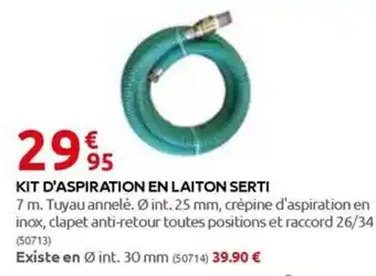 Rural Master KIT D'ASPIRATION EN LAITON SERTI offre