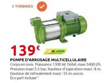 Rural Master POMPE D'ARROSAGE MULTICELLULAIRE offre