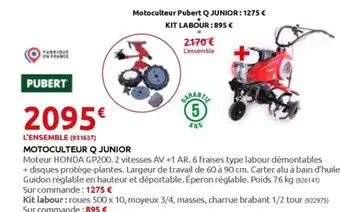 Rural Master MOTOCULTEUR Q JUNIOR offre