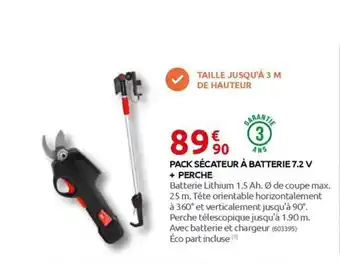 Rural Master PACK SÉCATEUR À BATTERIE 7.2 V + PERCHE offre