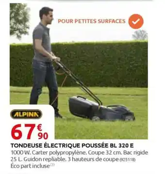 Rural Master TONDEUSE ÉLECTRIQUE POUSSÉE BL 320 E offre