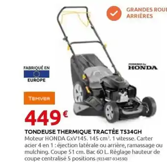 Rural Master TONDEUSE THERMIQUE TRACTÉE T534GH offre