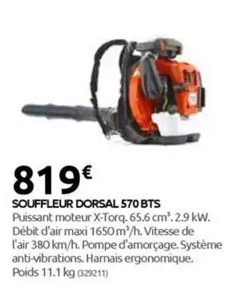 Rural Master SOUFFLEUR DORSAL 570 BTS offre