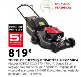 Rural Master TONDEUSE THERMIQUE TRACTÉE HRN 536 VKEA offre