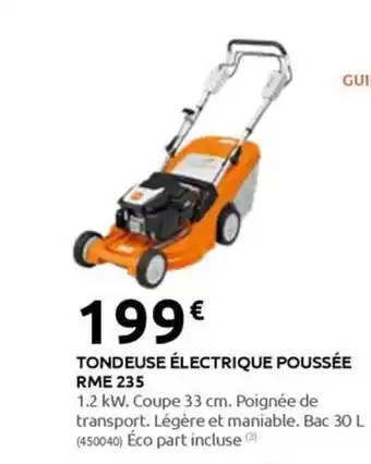 Rural Master TONDEUSE ÉLECTRIQUE POUSSÉE RME 235 offre