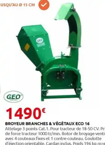 Rural Master BROYEUR BRANCHES & VÉGÉTAUX ECO 16 offre