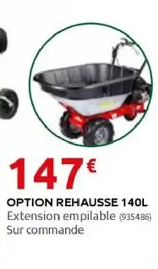 Rural Master OPTION REHAUSSE 140L offre