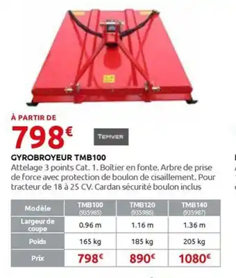 Rural Master GYROBROYEUR TMB100 offre